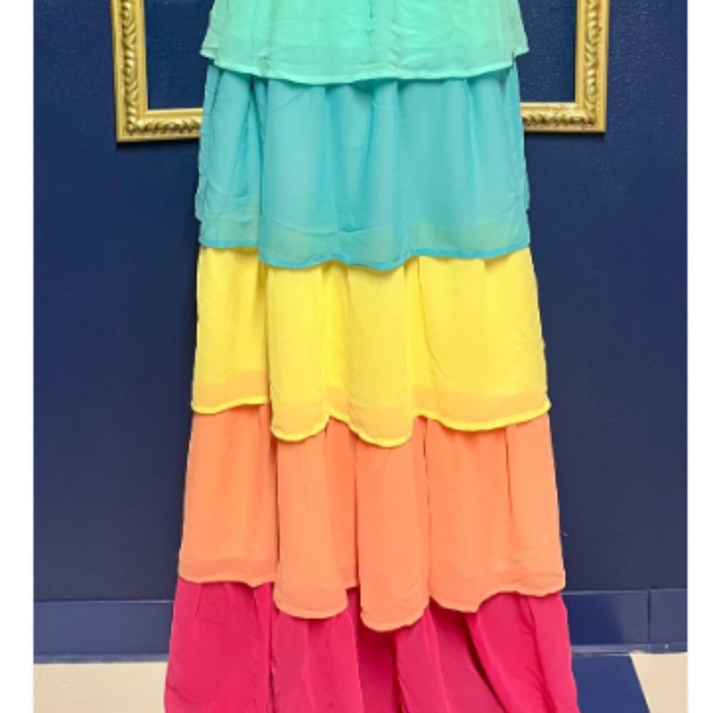 Aura Rainbow Tiered Maxi Dress - Picture 4 of 5